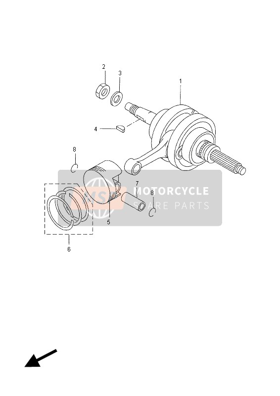 Yamaha YP250RA X-MAX 2012 Cigüeñal & Pistón para un 2012 Yamaha YP250RA X-MAX